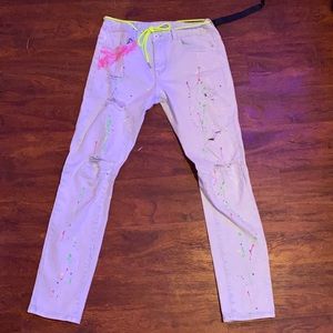 Designer colorful spot jeans